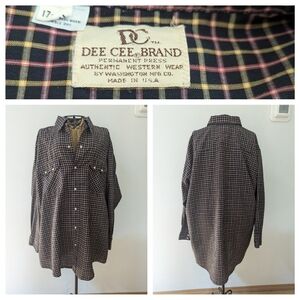 VTG Dee CEE Pearl snap Western shirt 17 32 1X